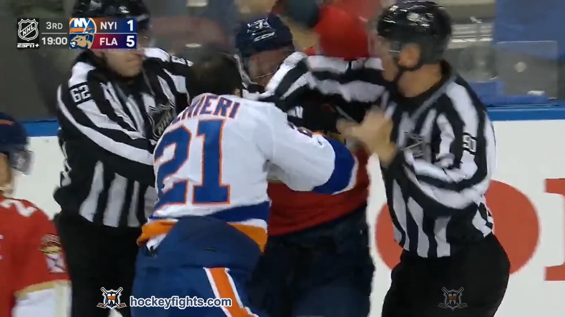 K. Palmieri (NYI) vs. R. Gudas (FLA)