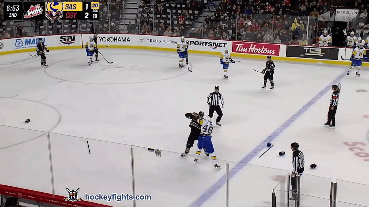 K. Allan (SAS) vs. B. Brown (CGY)