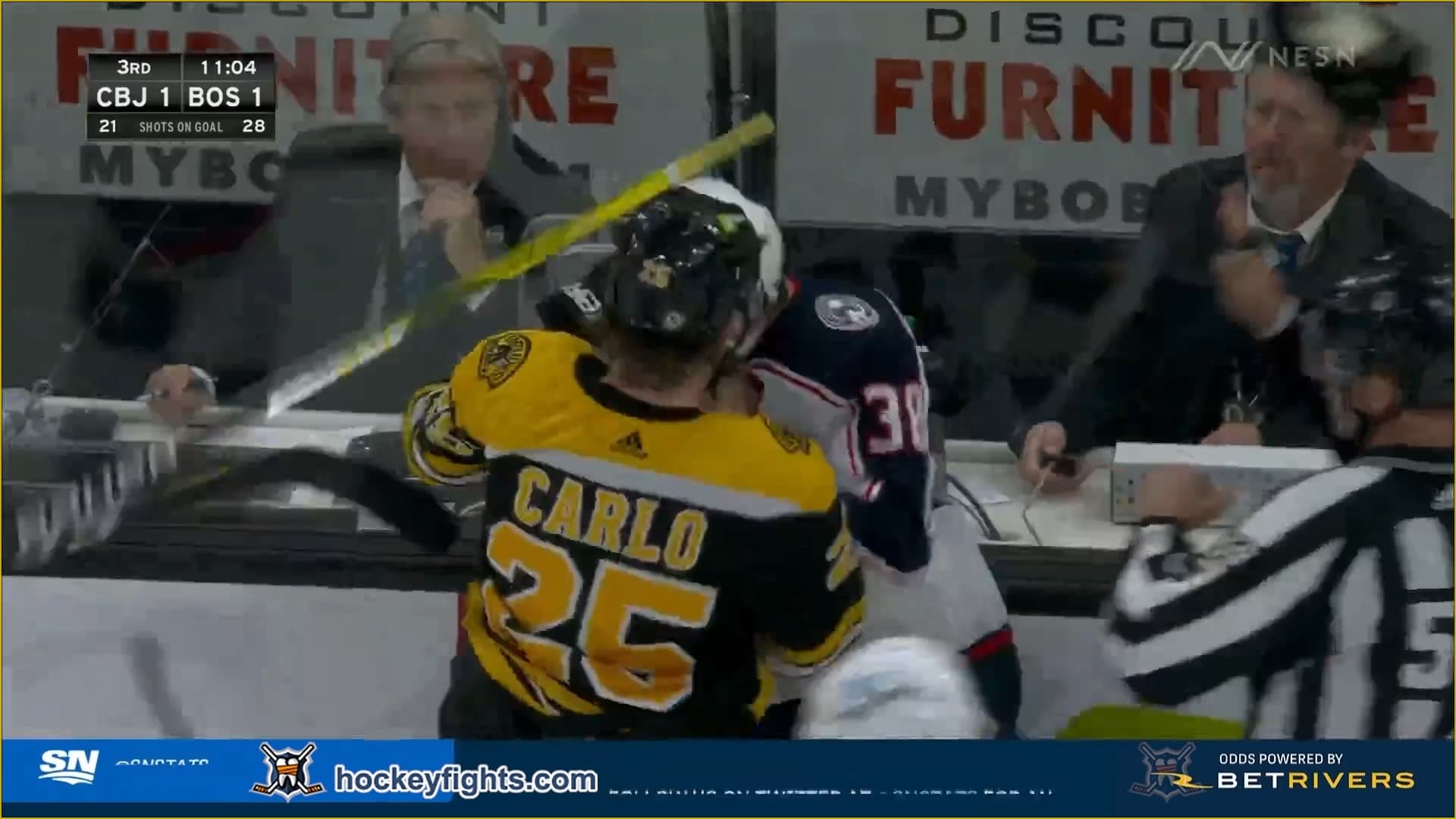 B. Jenner (CBJ) vs. B. Carlo (BOS)