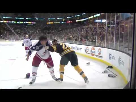 M. Blunden (CBJ) vs. C. Kobasew (BOS)