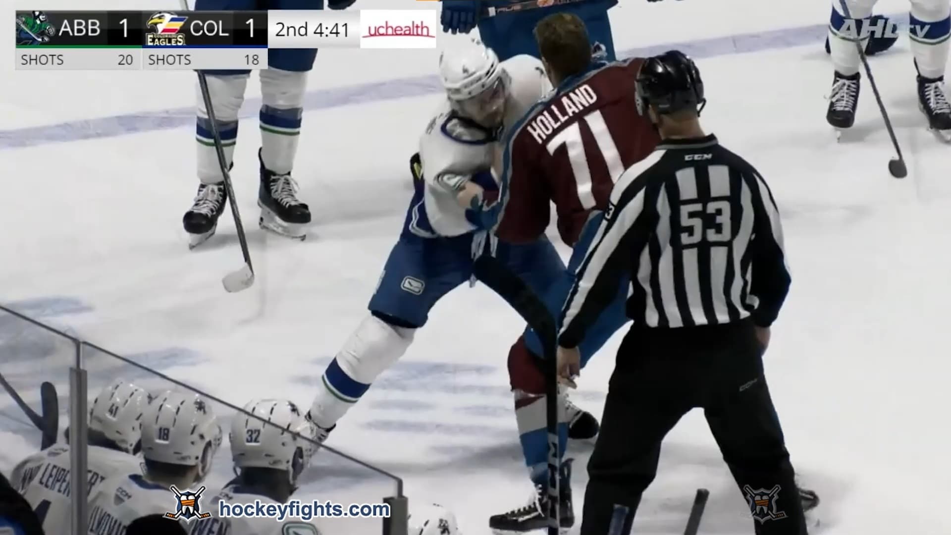 J. Woo (ABC) vs. P. Holland (COL)