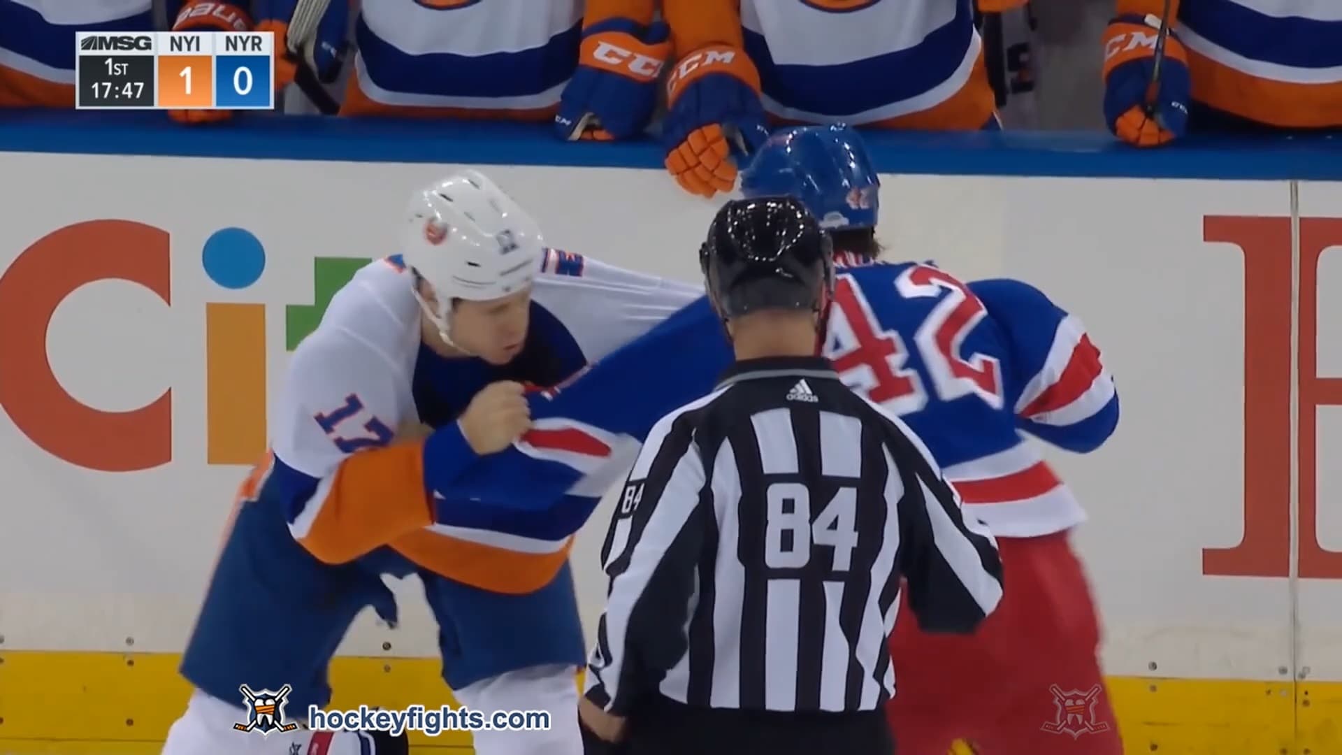 M. Martin (NYI) vs. B. Smith (NYR)