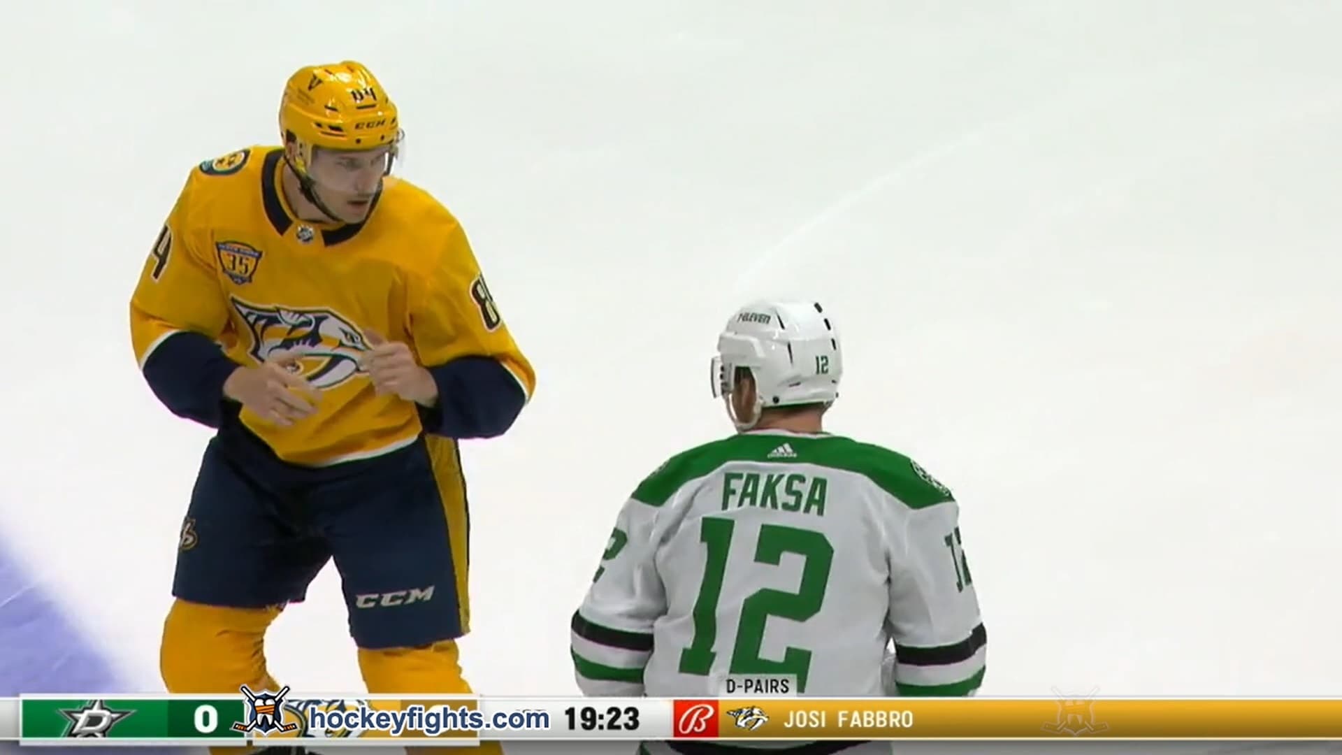 R. Faksa (DAL) vs. T. Jeannot (NSH)