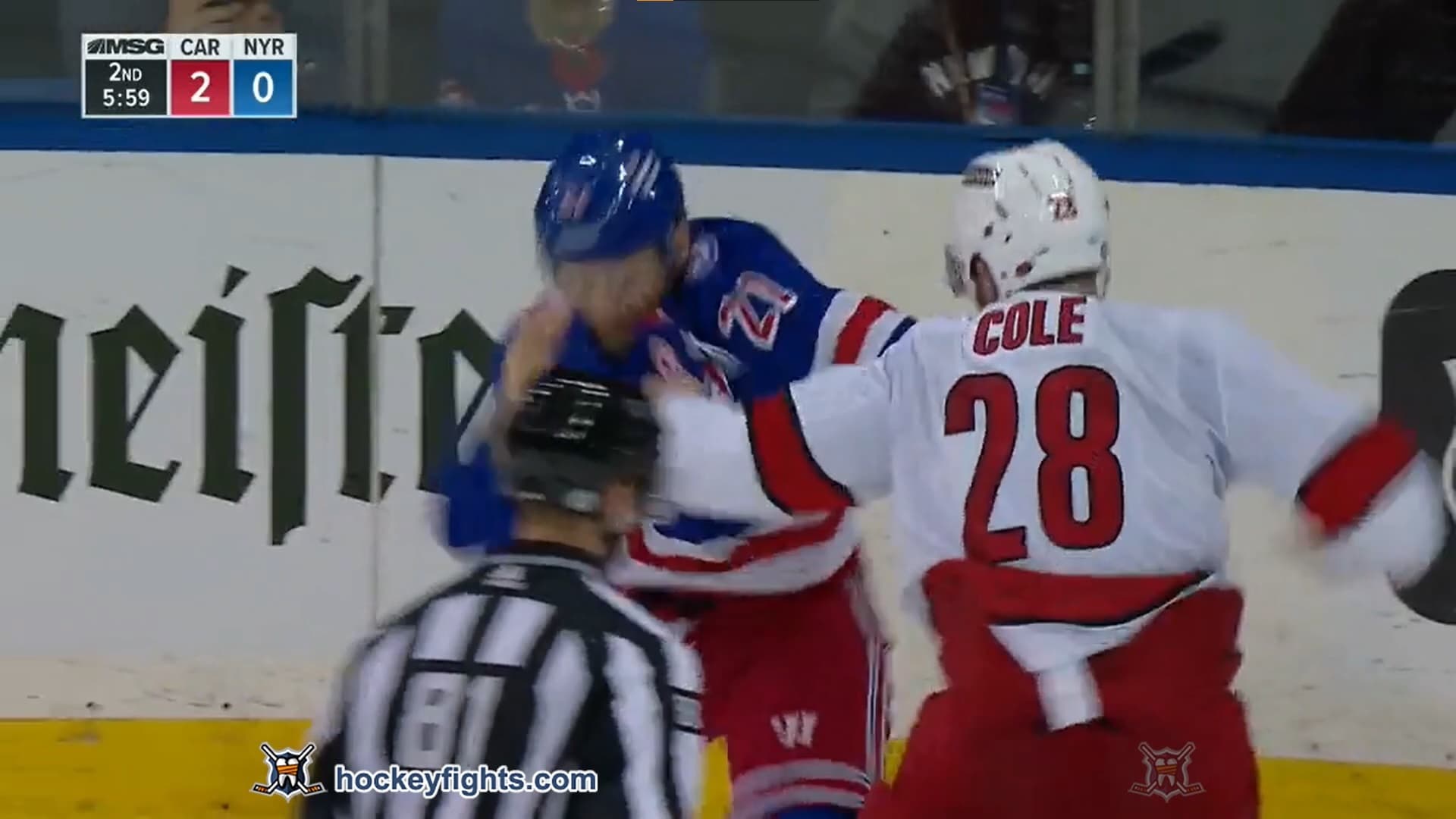 I. Cole (CAR) vs. B. Goodrow (NYR)