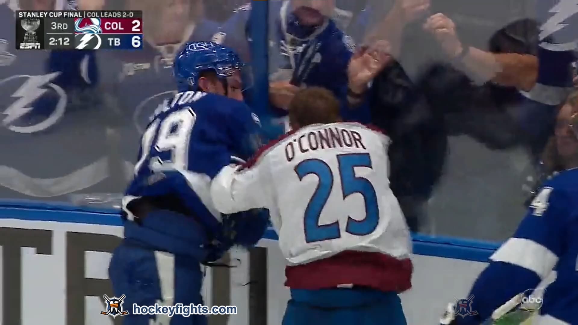 L. O'Connor (COL) vs. R. Colton (TBL)