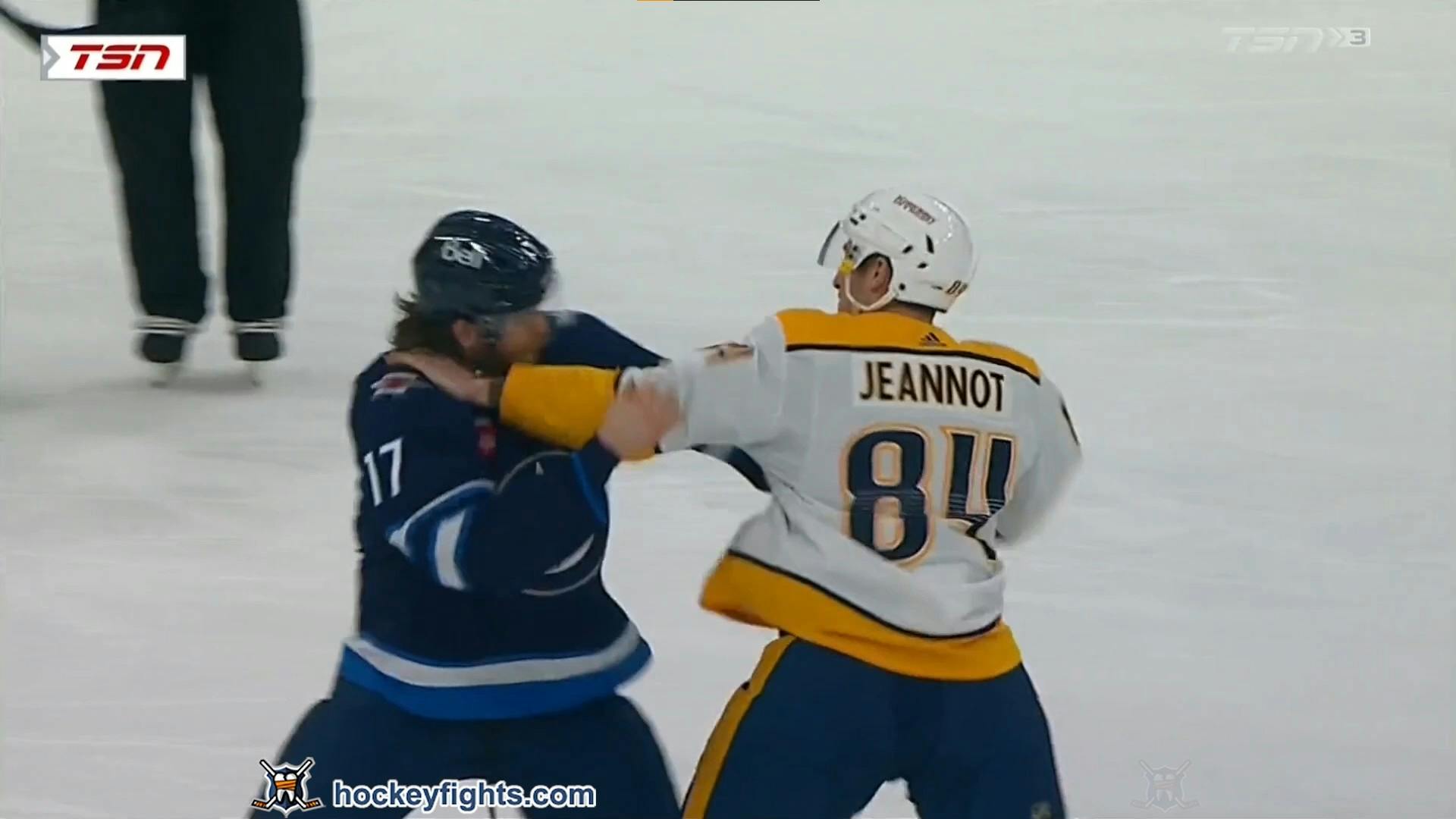 T. Jeannot (NSH) vs. A. Lowry (WPG)