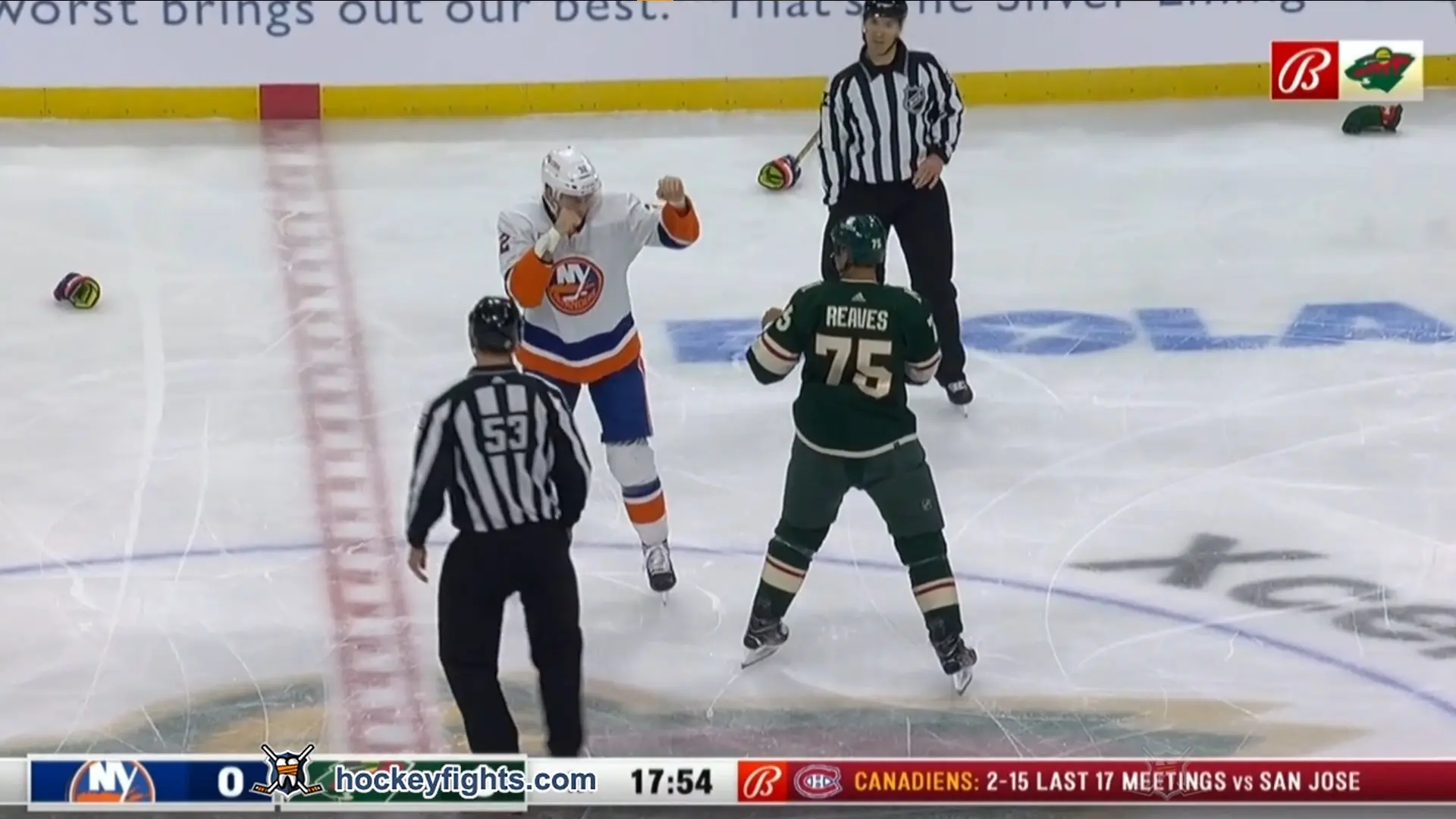 R. Johnston (NYI) vs. R. Reaves (MIN)