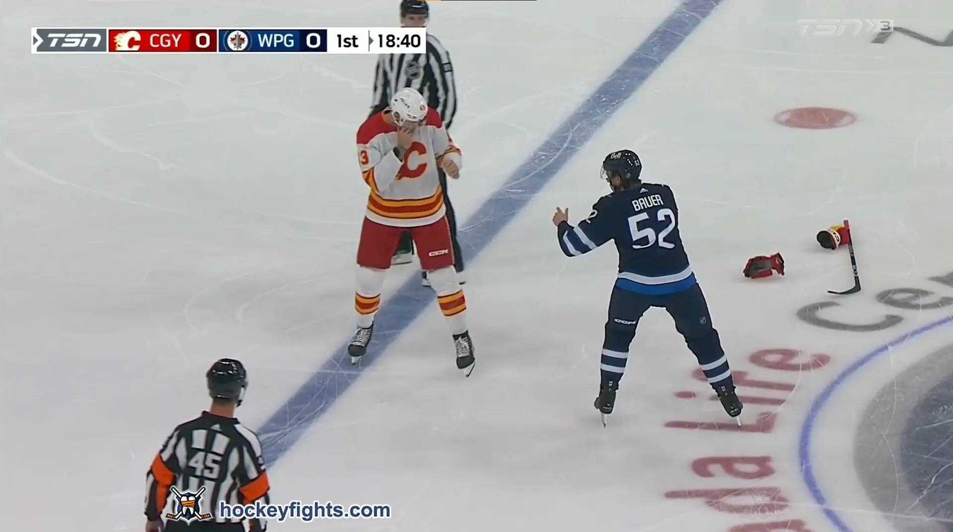 A. Klapka (CGY) vs. T. Bauer (WPG)