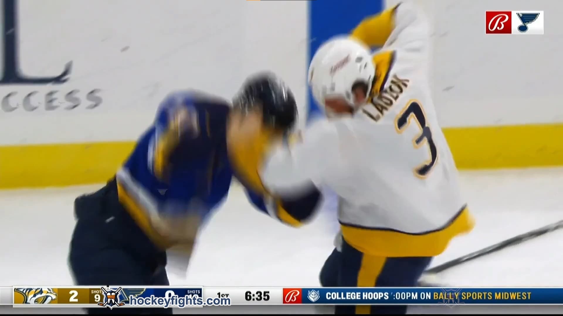 J. Lauzon (NSH) vs. B. Schenn (STL)