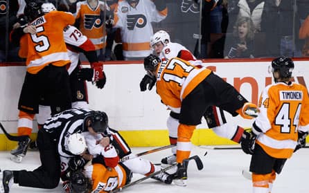 Sens, Flyers Brawl Again