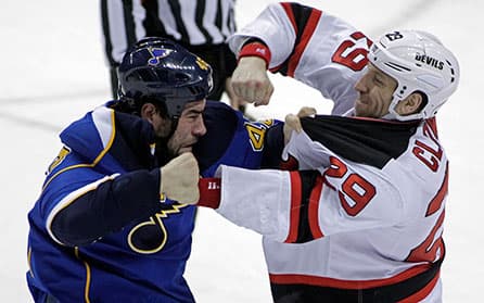 Clowe Drops Polak in Blues Revenge