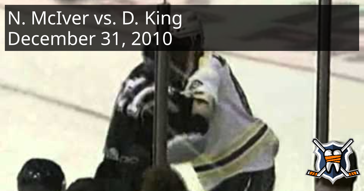 Nathan McIver vs. Dwight King, December 31, 2010 Providence Bruins vs