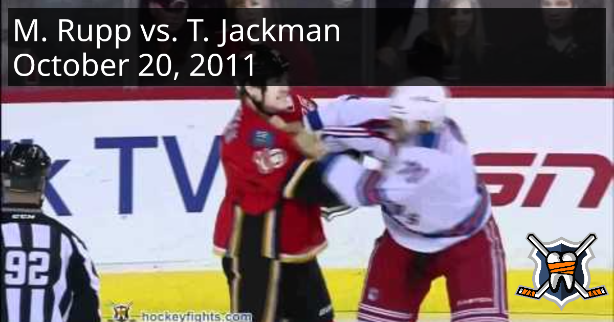 Michael Rupp vs. Tim Jackman, October 20, 2011 - New York Rangers vs ...