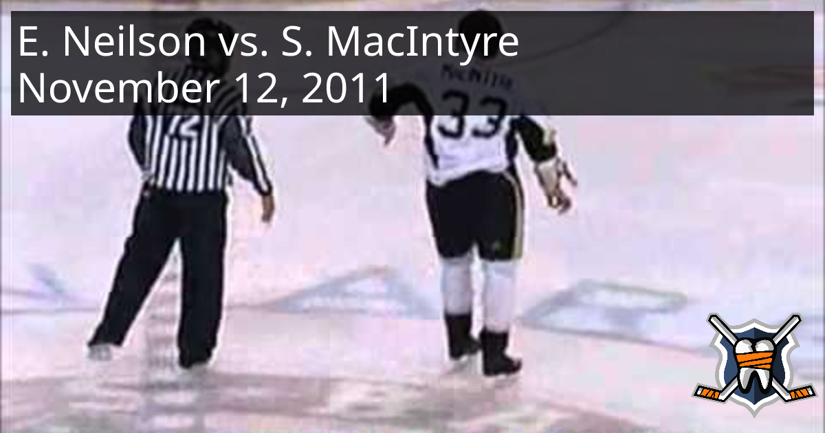Eric Neilson vs. Steve MacIntyre, November 12, 2011 - Norfolk Admirals ...