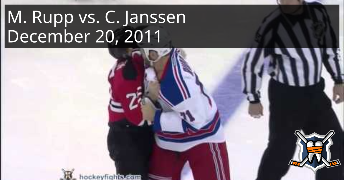 Michael Rupp vs. Cam Janssen, December 20, 2011 - New York Rangers vs ...