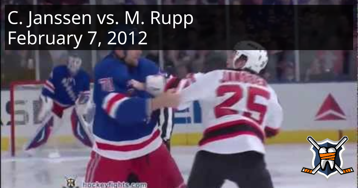 Cam Janssen vs. Michael Rupp, February 7, 2012 - New Jersey Devils vs ...