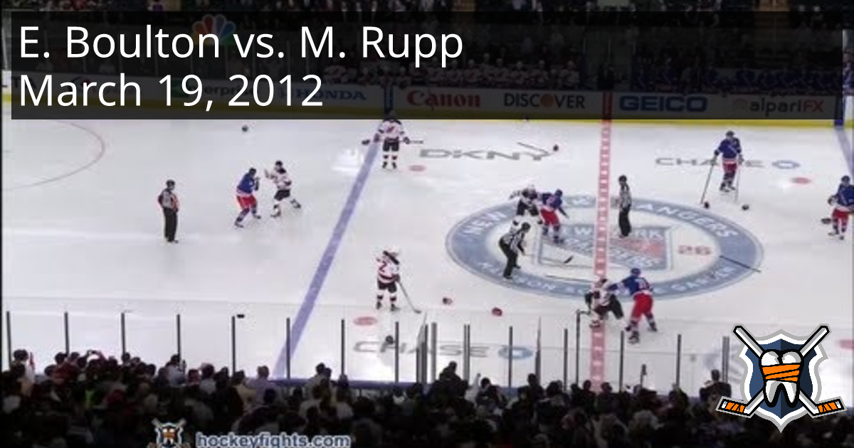 Eric Boulton vs. Michael Rupp, March 19, 2012 - New Jersey Devils vs ...