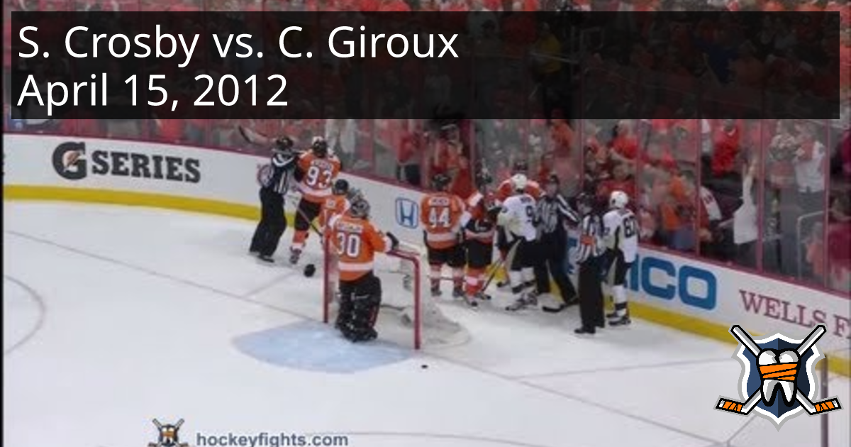 Sidney Crosby vs. Claude Giroux, April 15, 2012 Pittsburgh Penguins