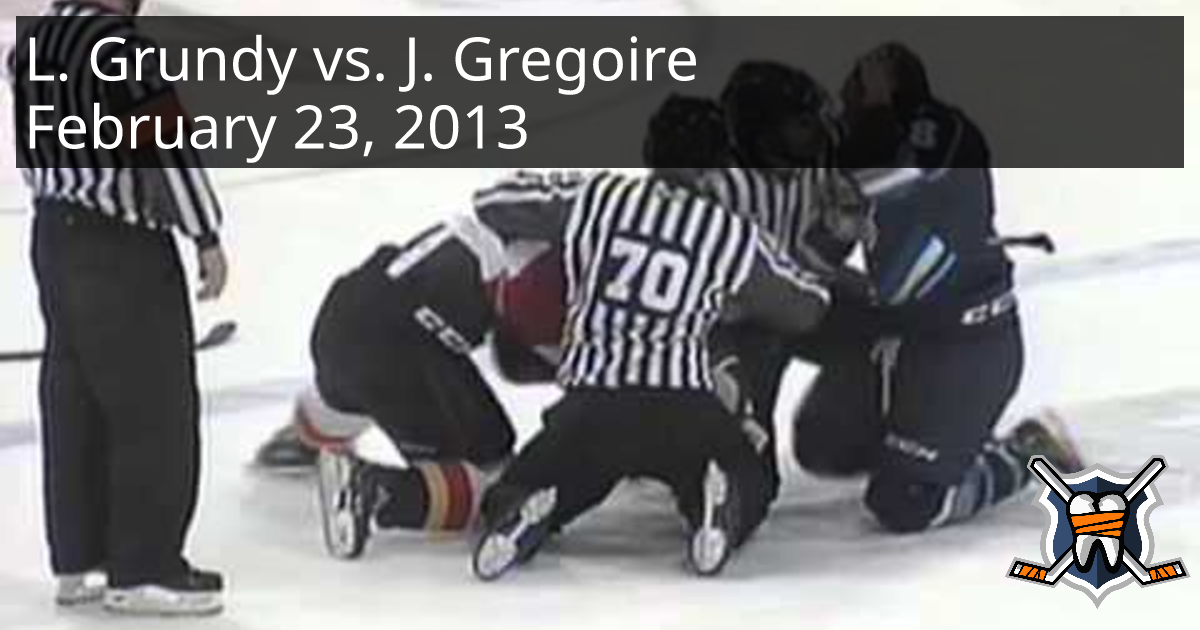 Lucas Grundy vs. Jeremy Gregoire, February 23, 2013 Rimouski Océanic