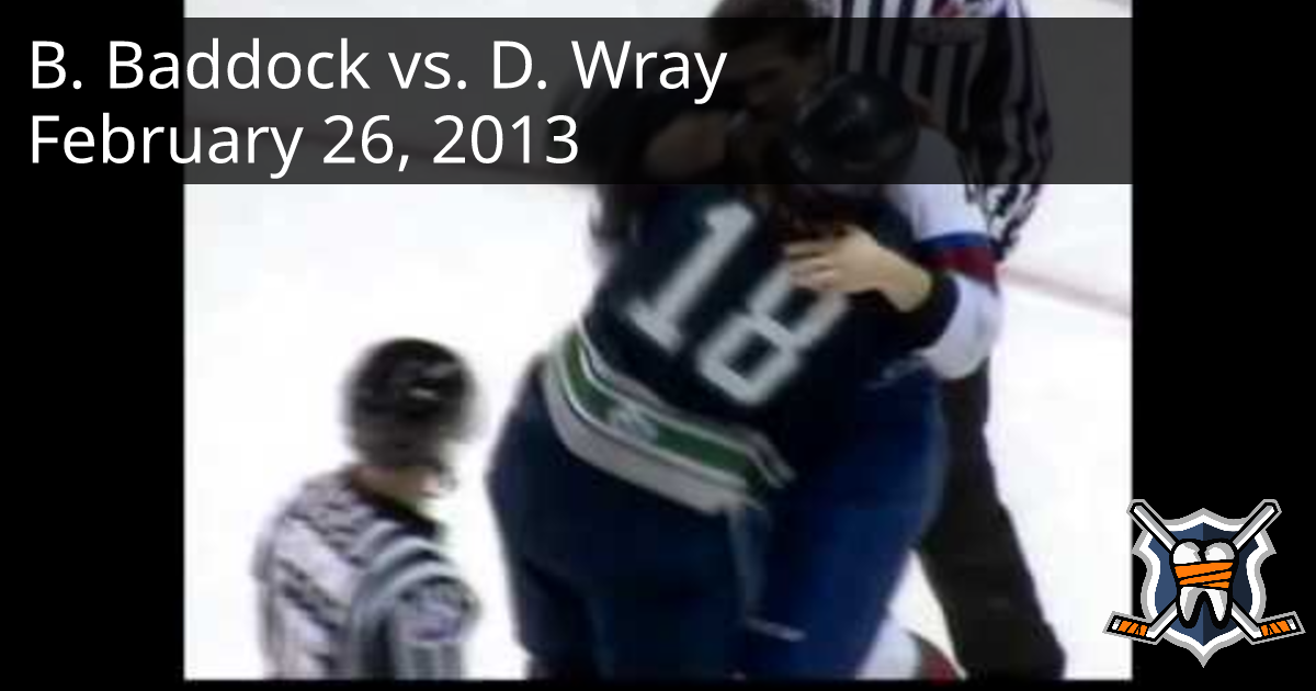 Brandon Baddock vs. Daniel Wray, February 26, 2013 Edmonton Oil Kings