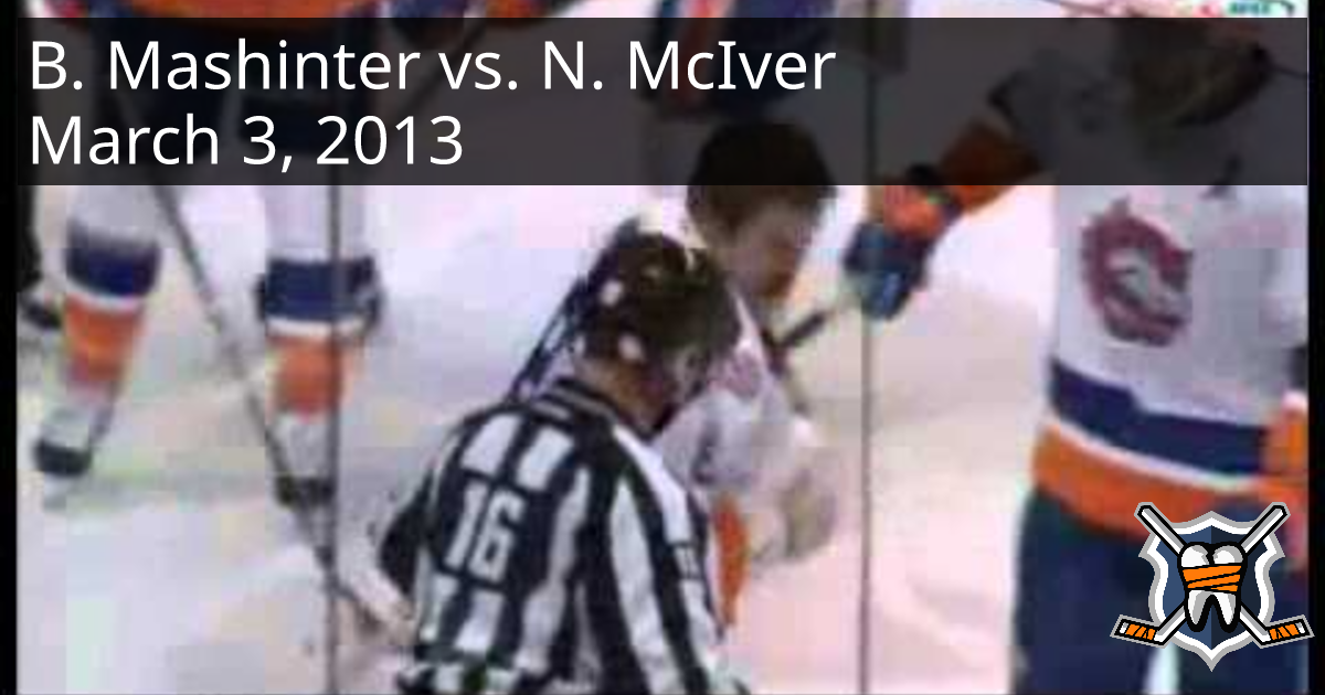 Brandon Mashinter vs. Nathan McIver, March 3, 2013 Hartford Wolf Pack