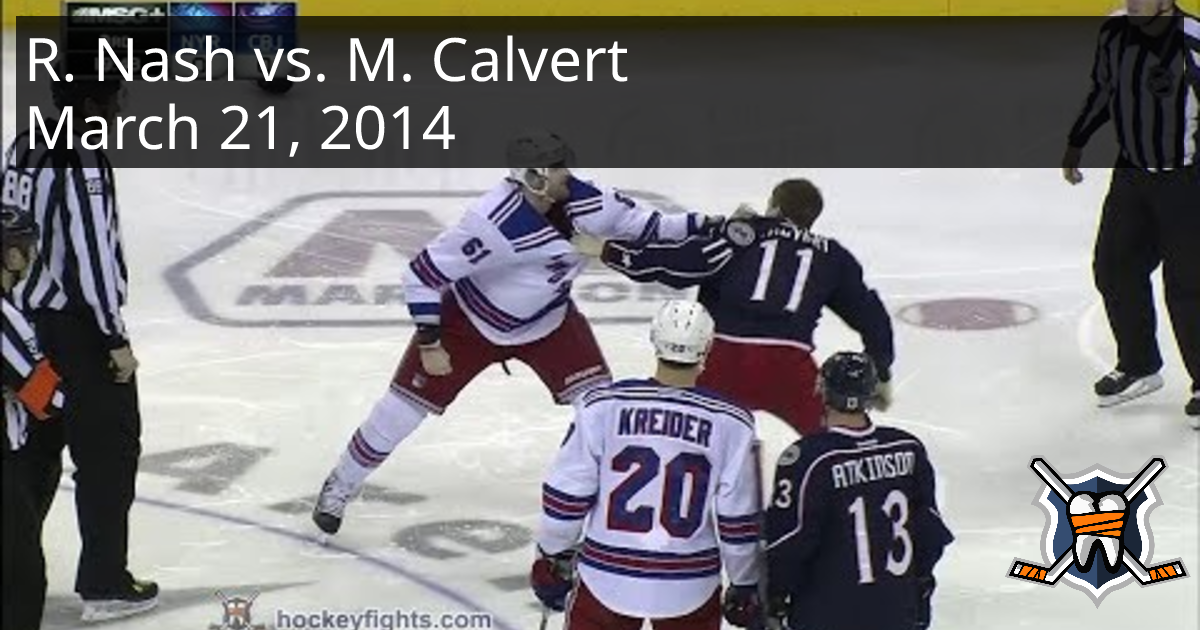 Rick Nash vs. Matt Calvert, March 21, 2014 - New York Rangers vs ...
