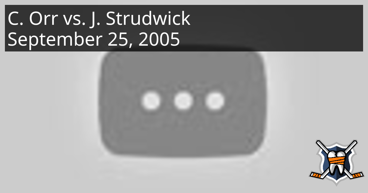 Colton Orr vs. Jason Strudwick, September 25, 2005 - Boston Bruins vs ...