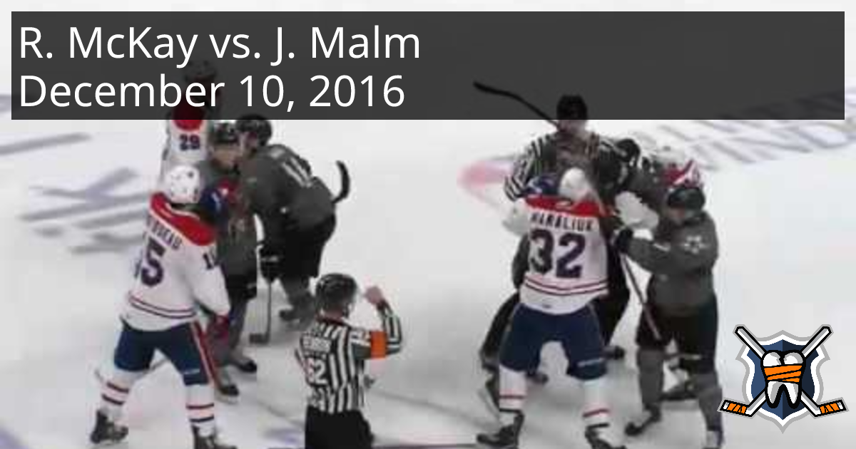 Riley McKay vs. James Malm, December 10, 2016 - Spokane Chiefs vs ...