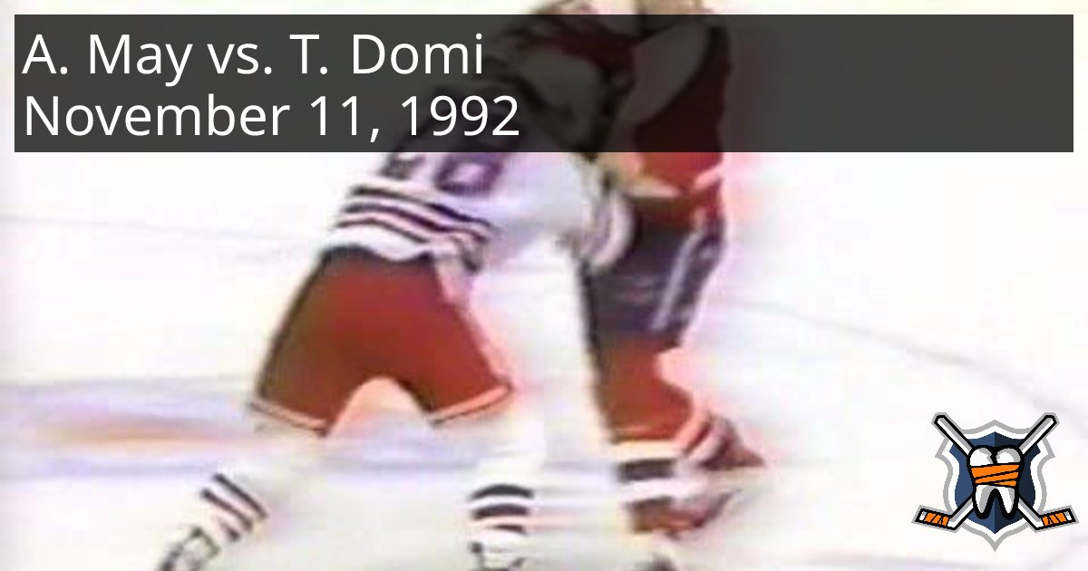 Alan May vs. Tie Domi, November 11, 1992 - Washington Capitals vs. New ...