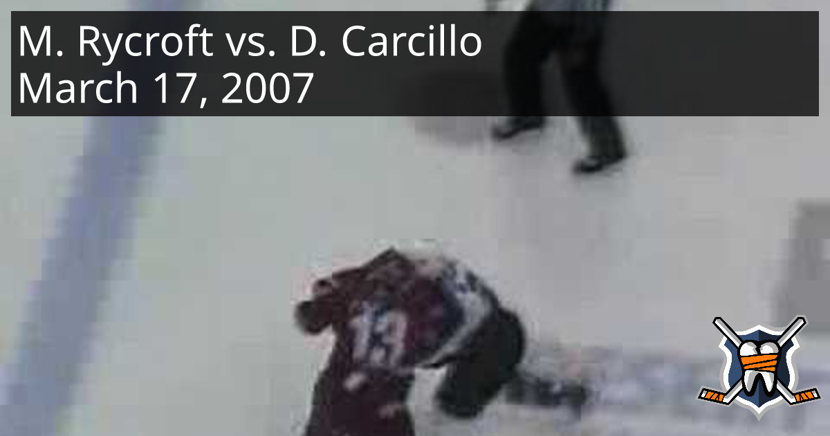 Mark Rycroft vs. Dan Carcillo, March 17, 2007 Colorado Avalanche vs