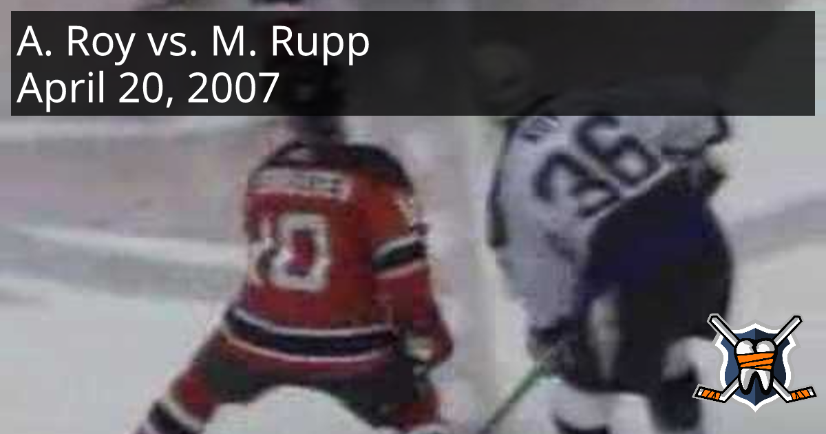 Andre Roy vs. Michael Rupp, April 20, 2007 - Tampa Bay Lightning vs ...