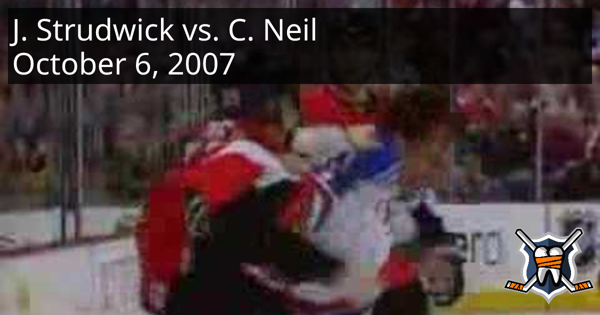Jason Strudwick vs. Chris Neil, October 6, 2007 - New York Rangers vs ...