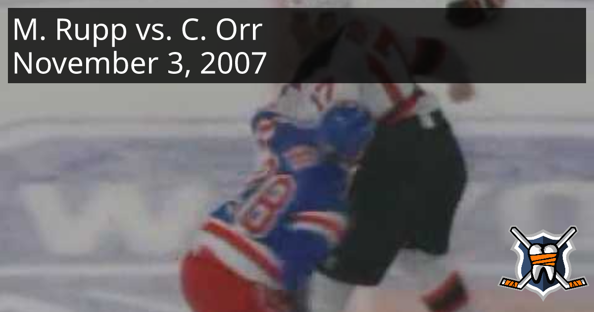 Michael Rupp vs. Colton Orr, November 3, 2007 - New Jersey Devils vs ...