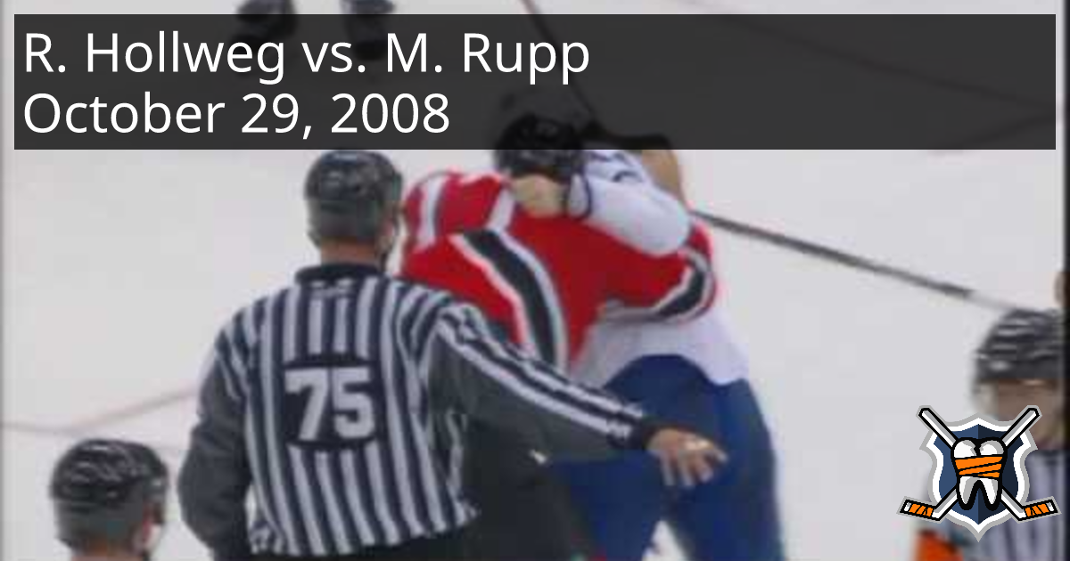 Ryan Hollweg vs. Michael Rupp, October 29, 2008 - Toronto Maple Leafs ...
