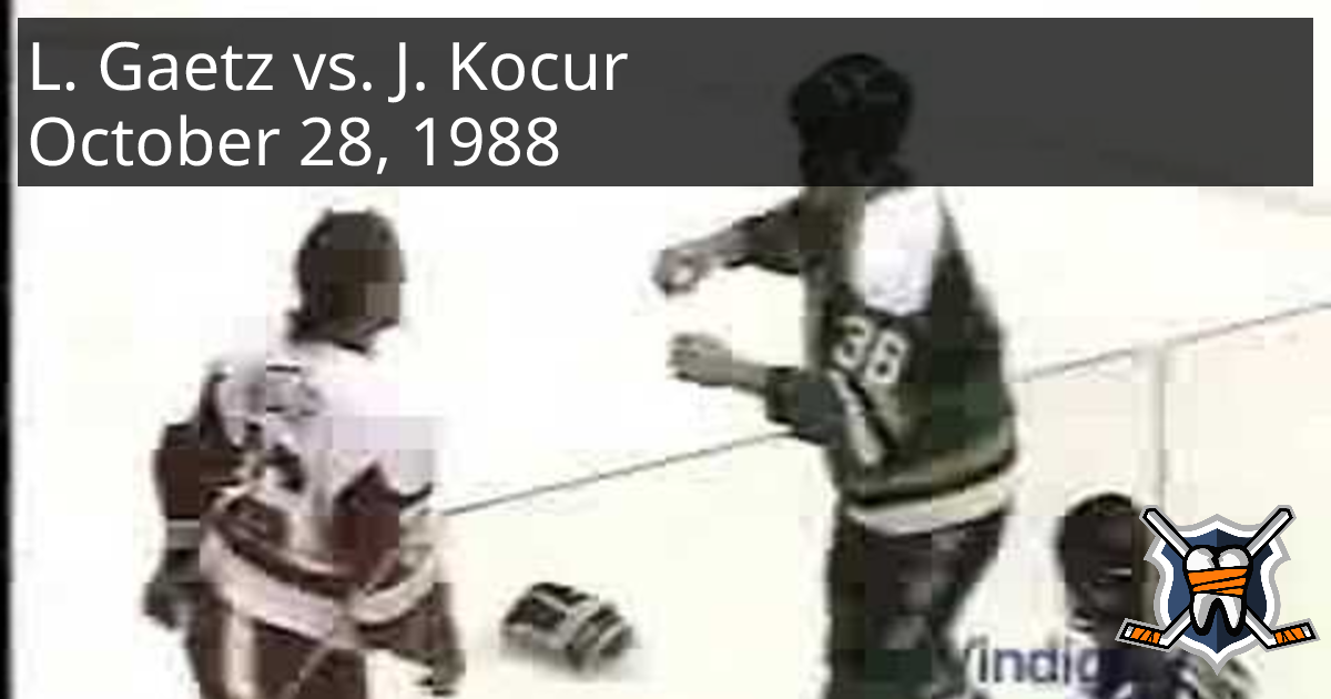 Link Gaetz vs. Joey Kocur, October 28, 1988 - Minnesota North Stars vs ...