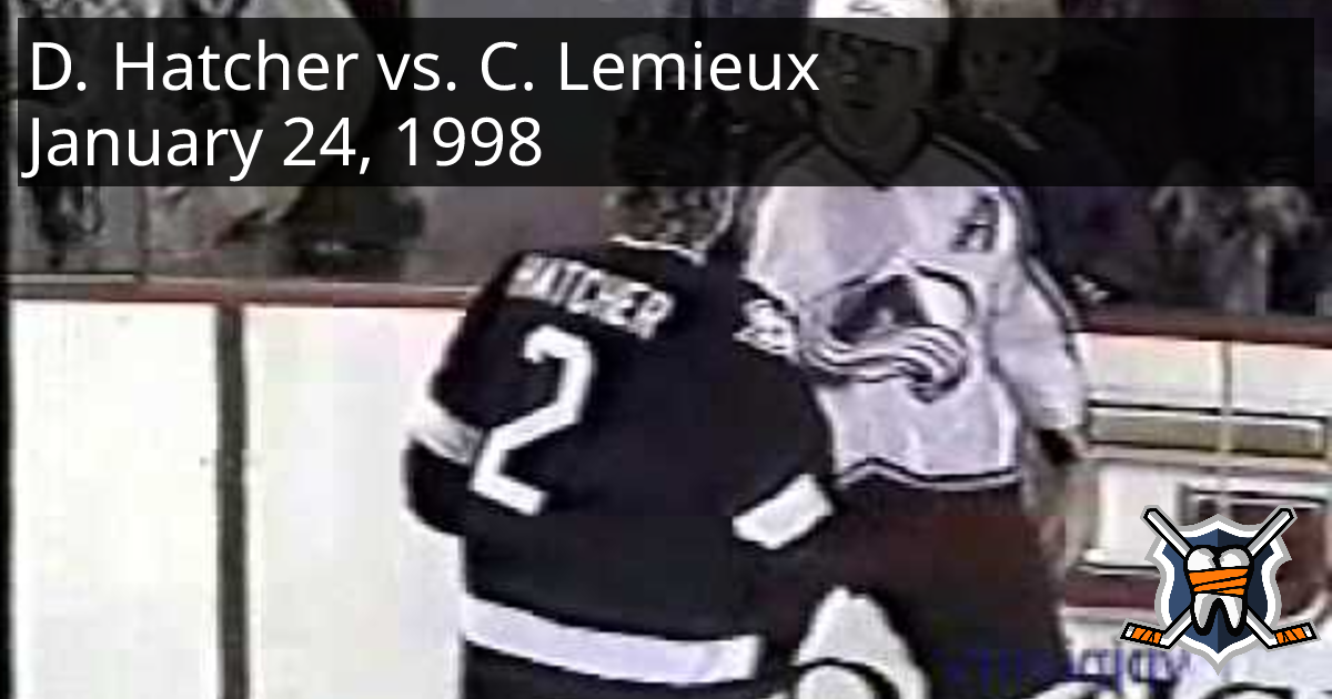 Derian Hatcher vs. Claude Lemieux, January 24, 1998 - Dallas Stars vs ...
