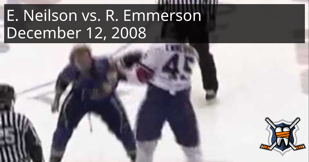 Eric Neilson vs. Riley Emmerson, December 12, 2008 - Peoria Rivermen vs ...