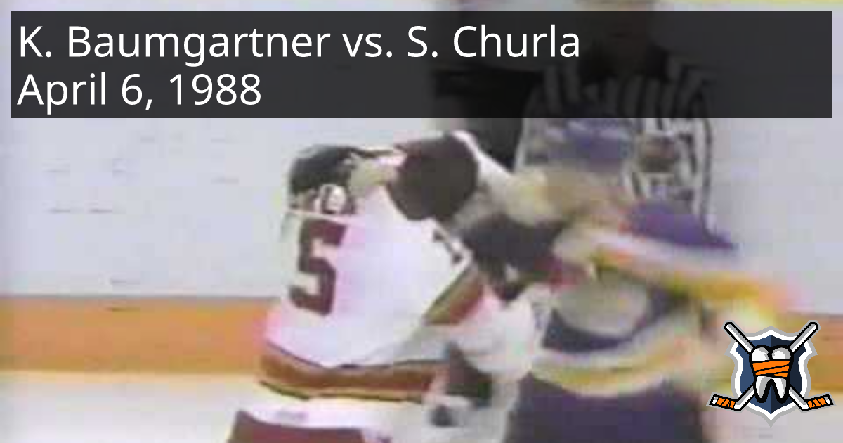 Ken Baumgartner vs. Shane Churla, April 6, 1988 Los Angeles Kings vs