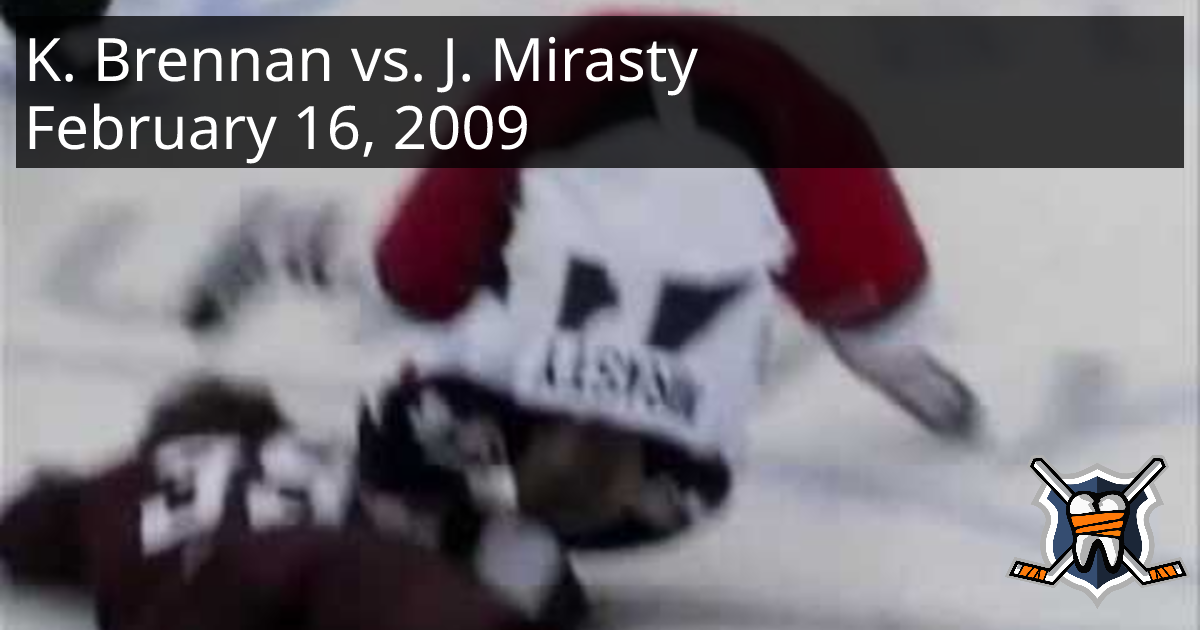 Kip Brennan vs. Jon Mirasty, February 16, 2009 - Hershey Bears vs ...