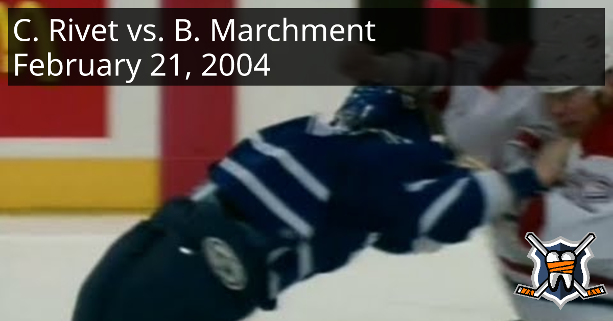 Craig Rivet vs. Bryan Marchment, February 21, 2004 - Montreal Canadiens ...