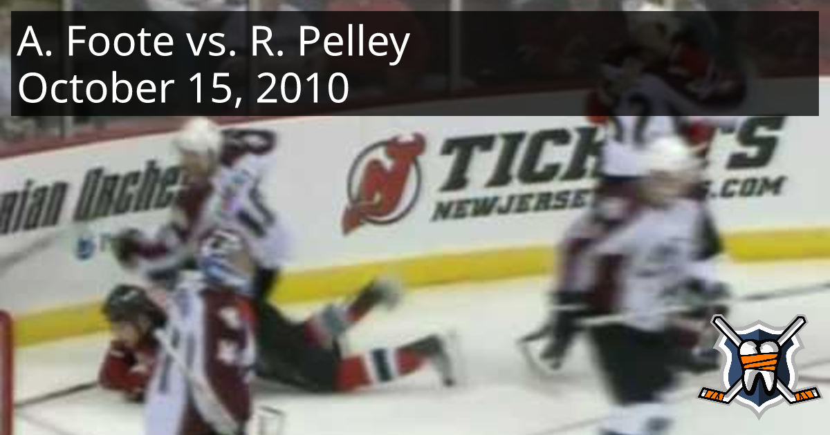 Adam Foote vs. Rod Pelley, October 15, 2010 Colorado Avalanche vs