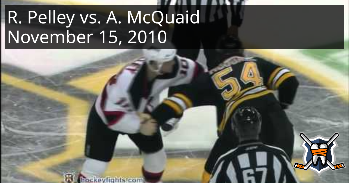 Rod Pelley vs. Adam McQuaid, November 15, 2010 New Jersey Devils vs