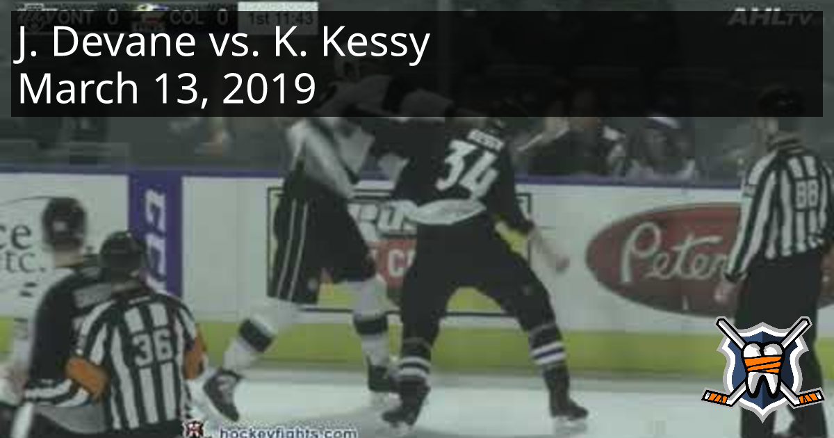 Jamie Devane vs. Kale Kessy, March 13, 2019 Ontario Reign vs. Colorado Eagles HockeyFights