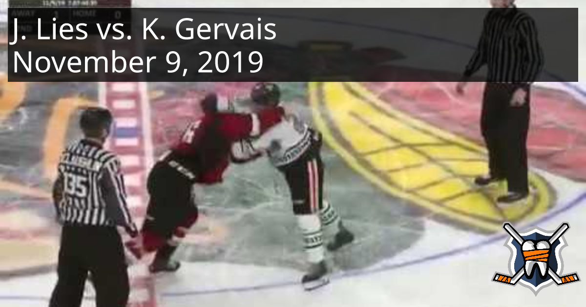 Justin Lies vs. Kishaun Gervais, November 9, 2019 Vancouver Giants vs