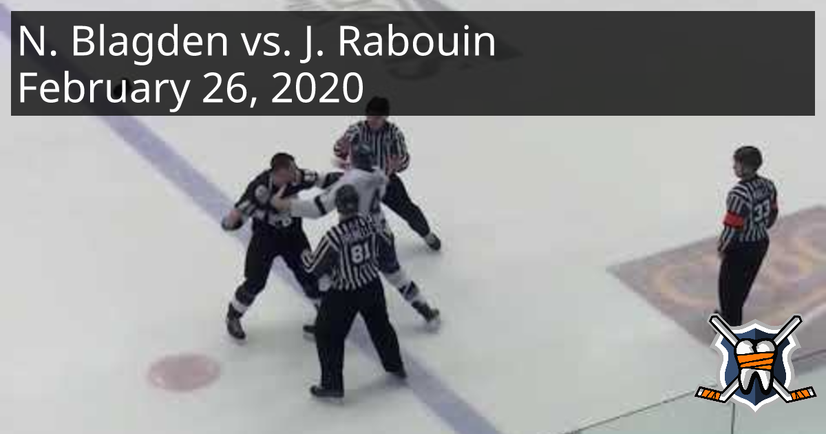 Nicholas Blagden vs. Jacob Rabouin, February 26, 2020 - Blainville ...