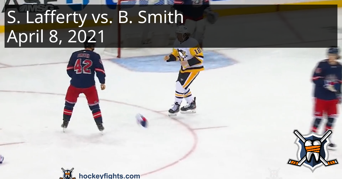 Sam Lafferty vs. Brendan Smith, April 8, 2021 - Pittsburgh Penguins vs ...