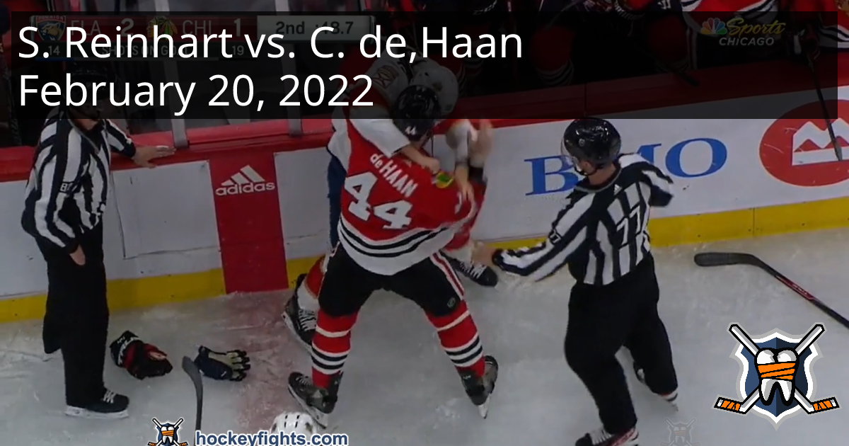Sam Reinhart vs. Calvin de Haan, February 20, 2022 - Florida Panthers ...