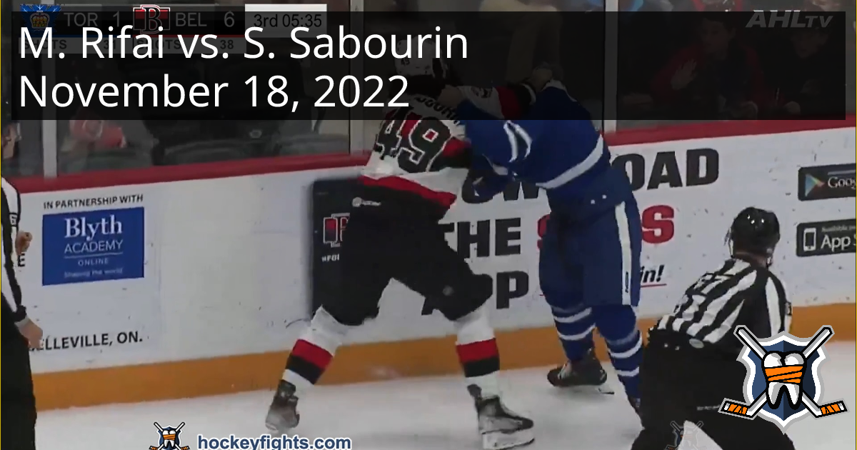 Marshall Rifai vs. Scott Sabourin, November 18, 2022 - Toronto Marlies ...