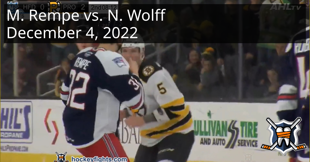 Matthew Rempe vs. Nick Wolff, December 4, 2022 Hartford Wolf Pack vs
