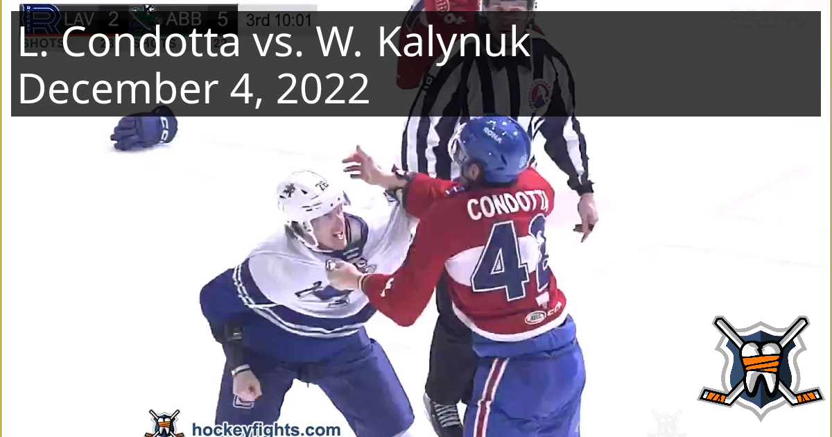 Lucas Condotta vs. Wyatt Kalynuk, December 4, 2022 - Laval Rocket vs ...